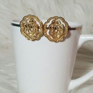 3 for$15 Gold Tone Filigree Flower Stud Earrings